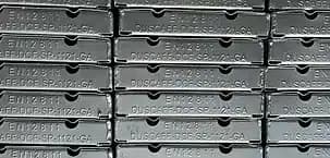 Embossed Duscaff steel scaffold plank markings