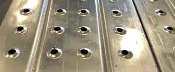 Perforated anti-slip steel plank surface
