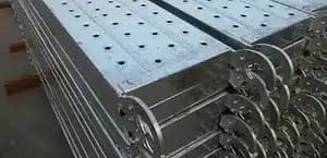 Steel scaffold planks with hooks