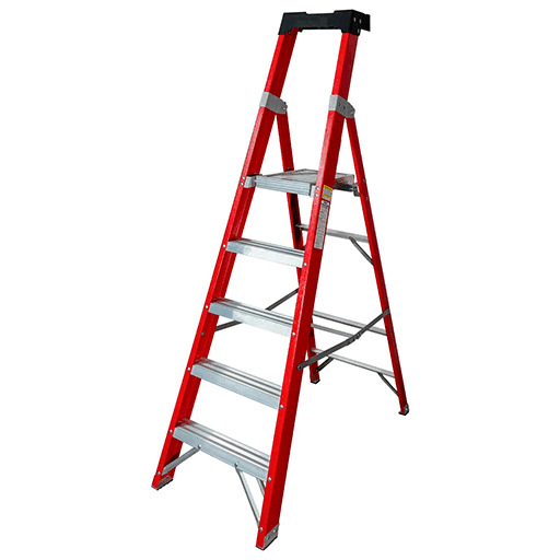 Fiberglass Heavy-Duty (H/D) Platform Ladders