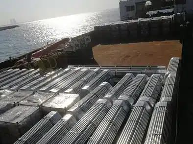 Break bulk shipping for scaffold tubes