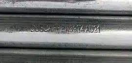Embossed markings on scaffold tubes