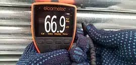Coating thickness measurement on scaffold tubes
